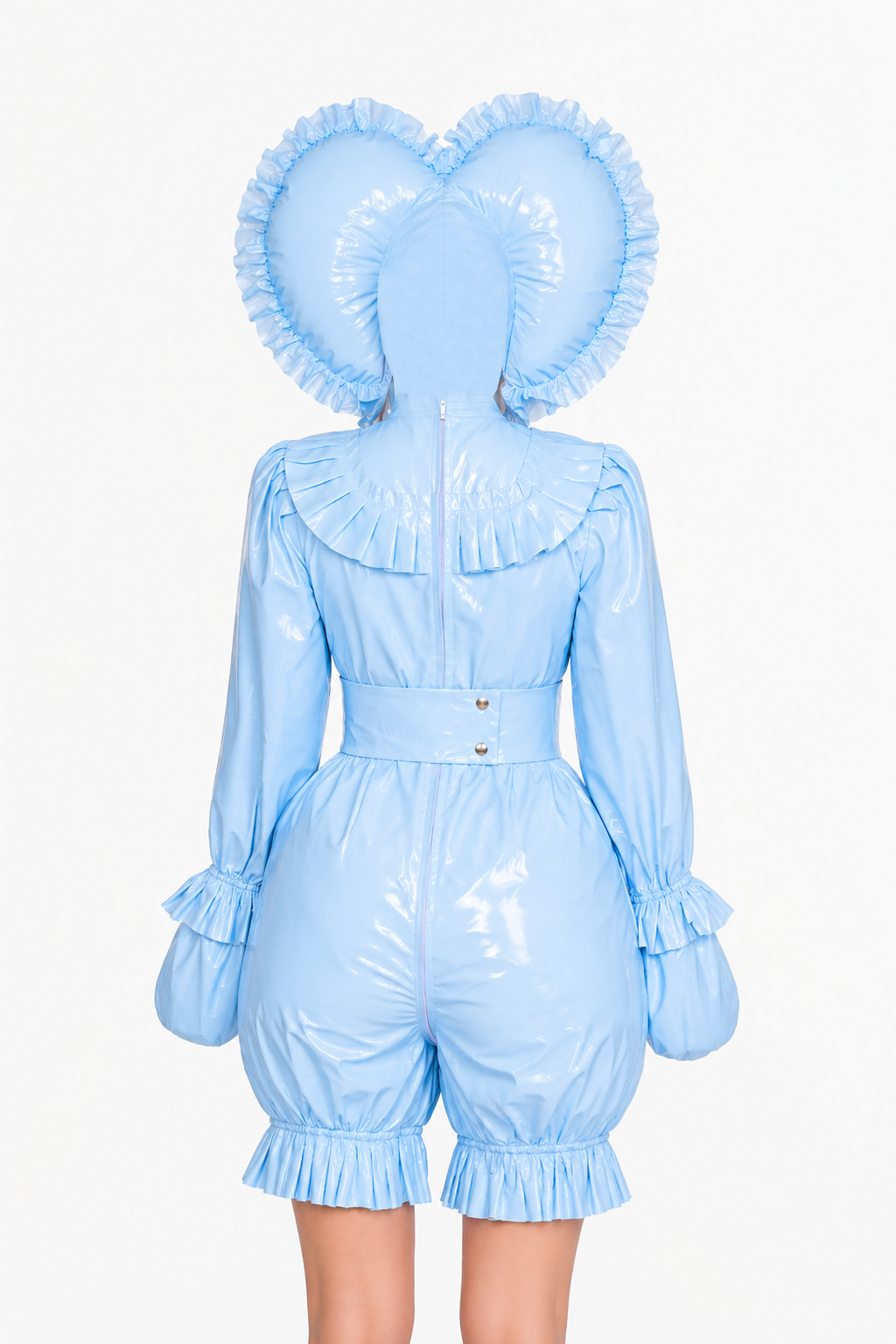 Babyblaue, dünne PVC-Bodysuit-Outfit G4013