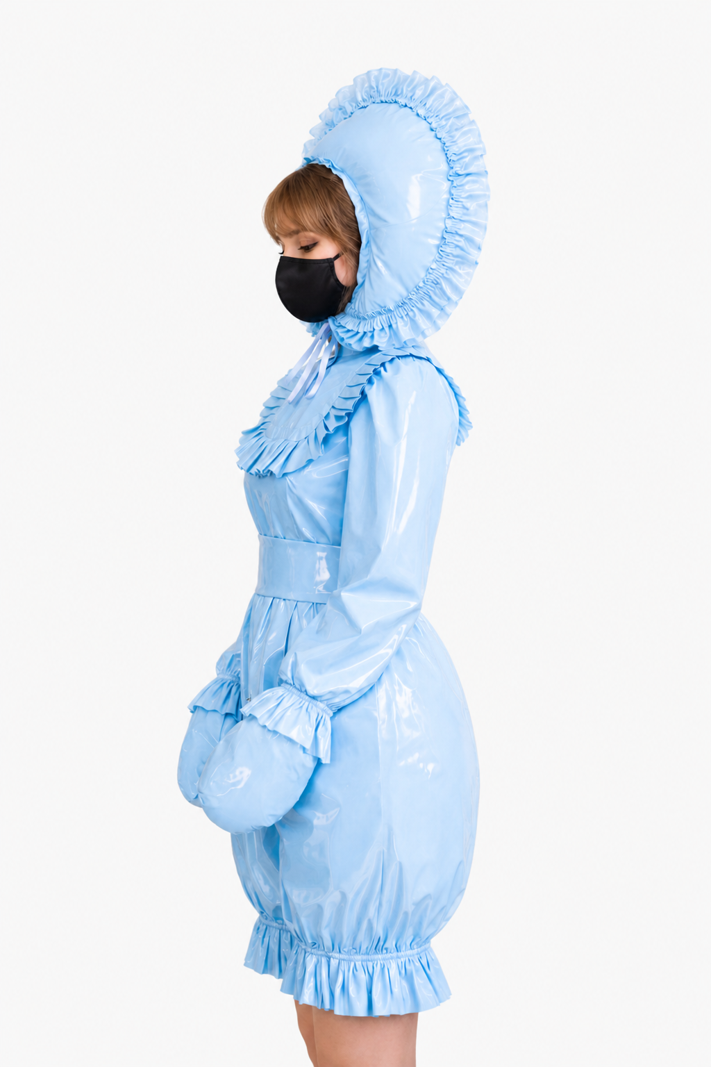 Babyblaue, dünne PVC-Bodysuit-Outfit G4013