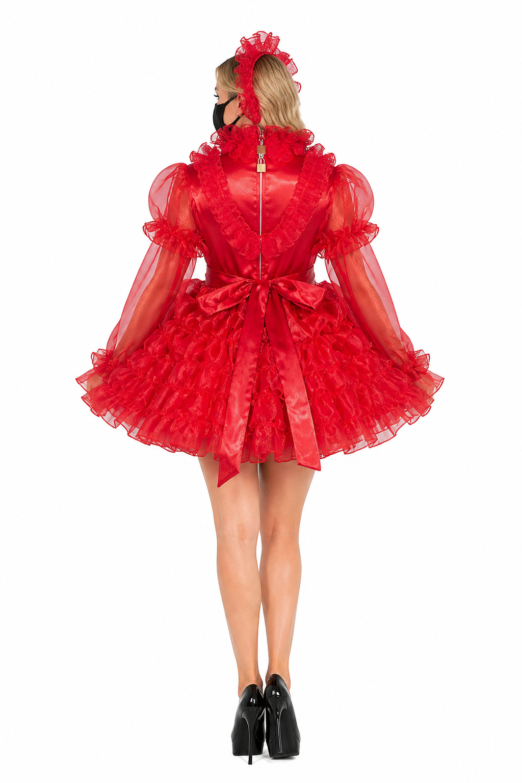 Red Satin & Organza Dress G4016