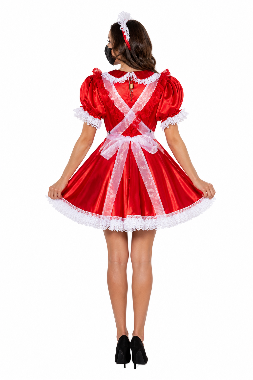 Red Satin & Organza Dress G4018