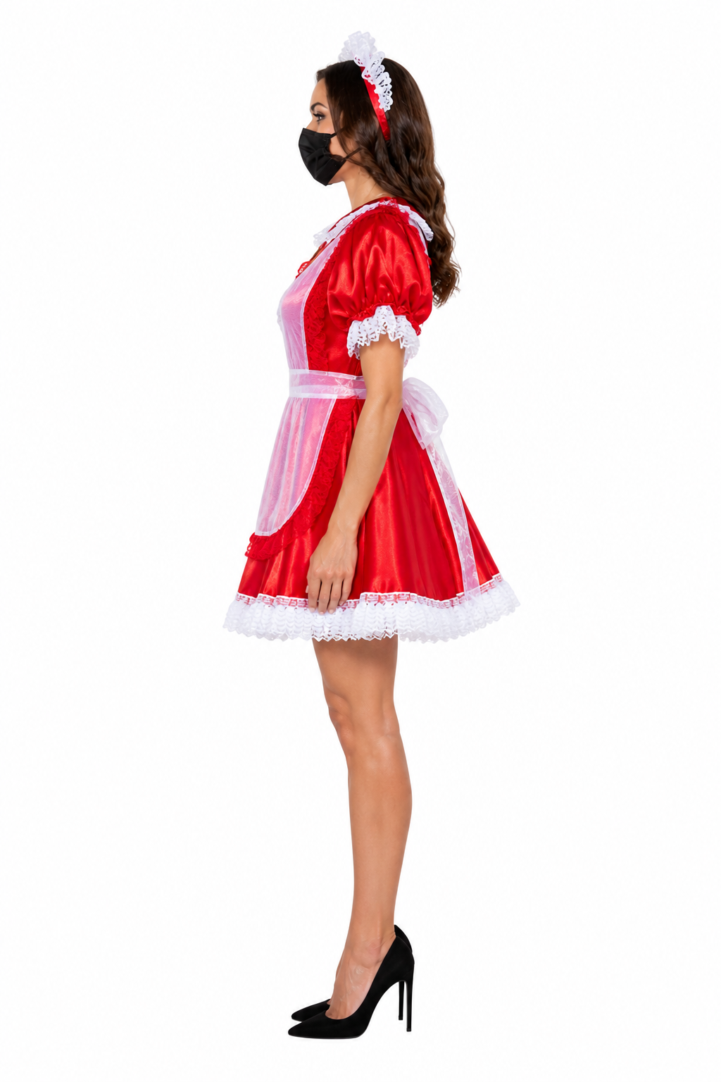 Red Satin & Organza Dress G4018