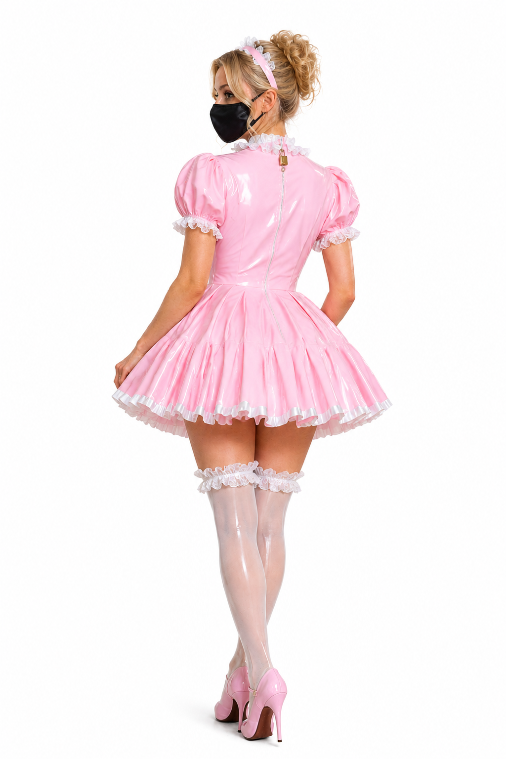 Baby Pink Thin PVC Dress G4020