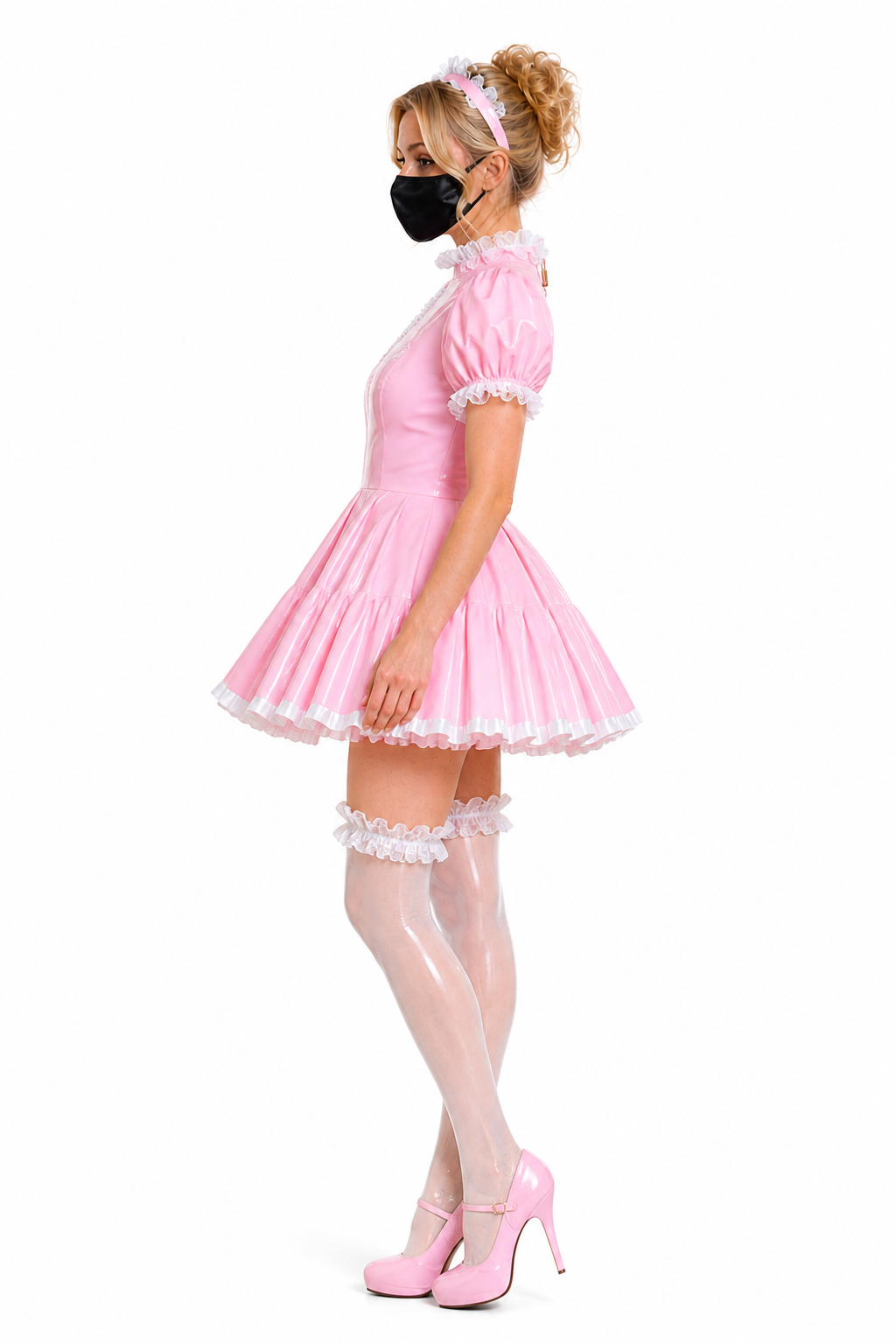 Baby Pink Thin PVC Dress G4020