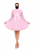 Pink Striped Organza Dress G4028