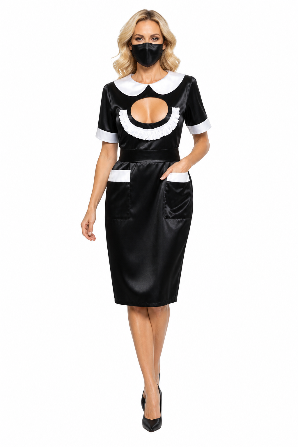 Black Satin Dress G4031