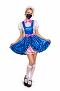 Blaues Satinkleid G4032