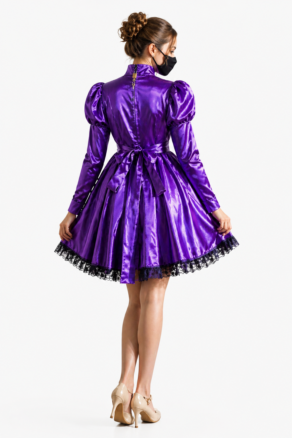 Purple Satin Dress G4033