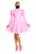Babyrosa dünnes PVC-Kleid G4035