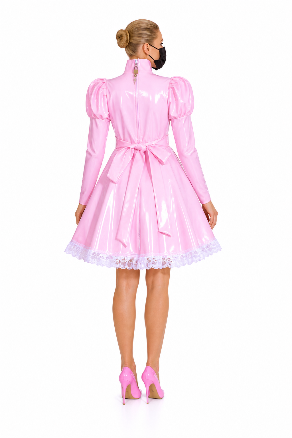 Babyrosa dünnes PVC-Kleid G4035
