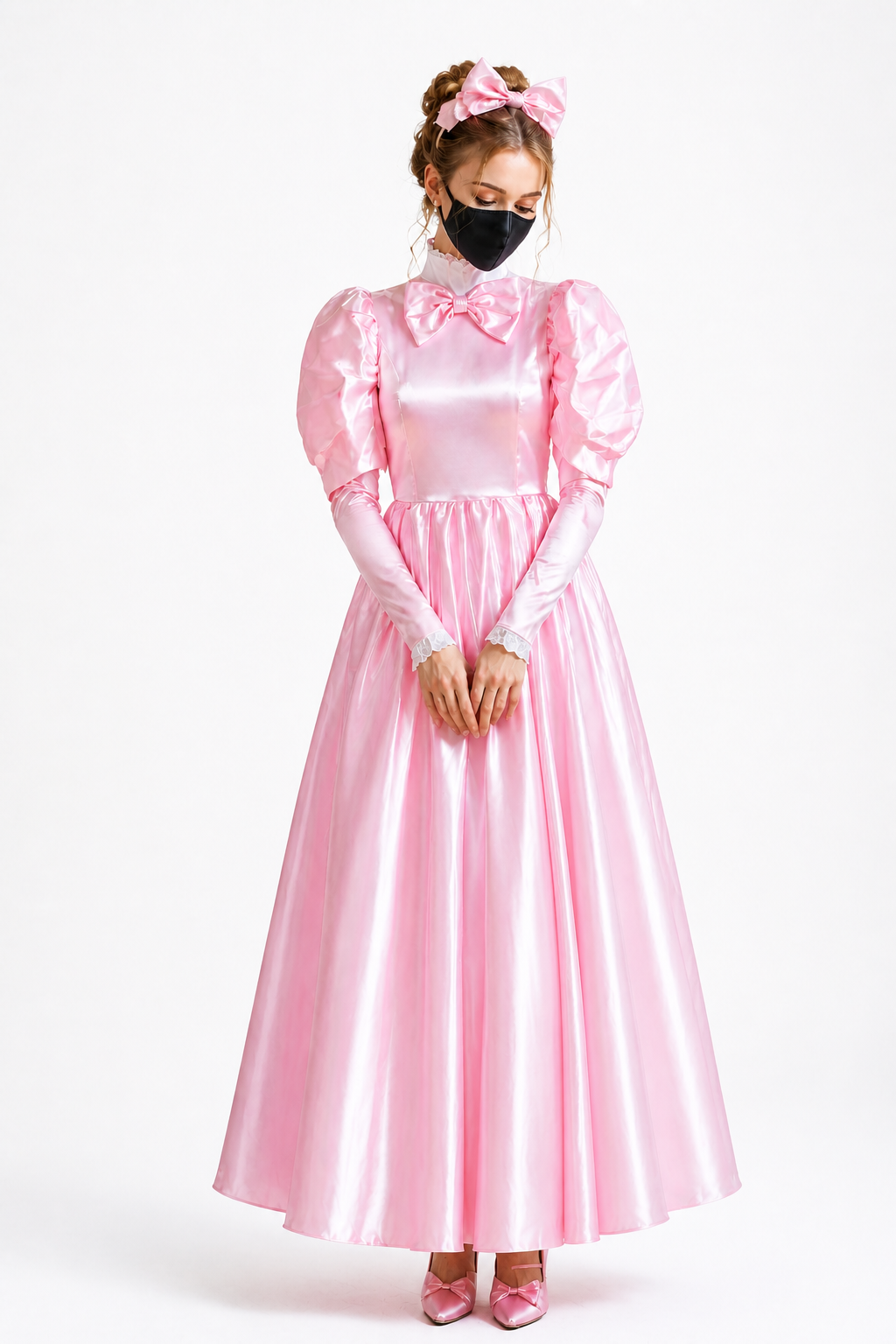 Baby Pink Satin Dress G4036