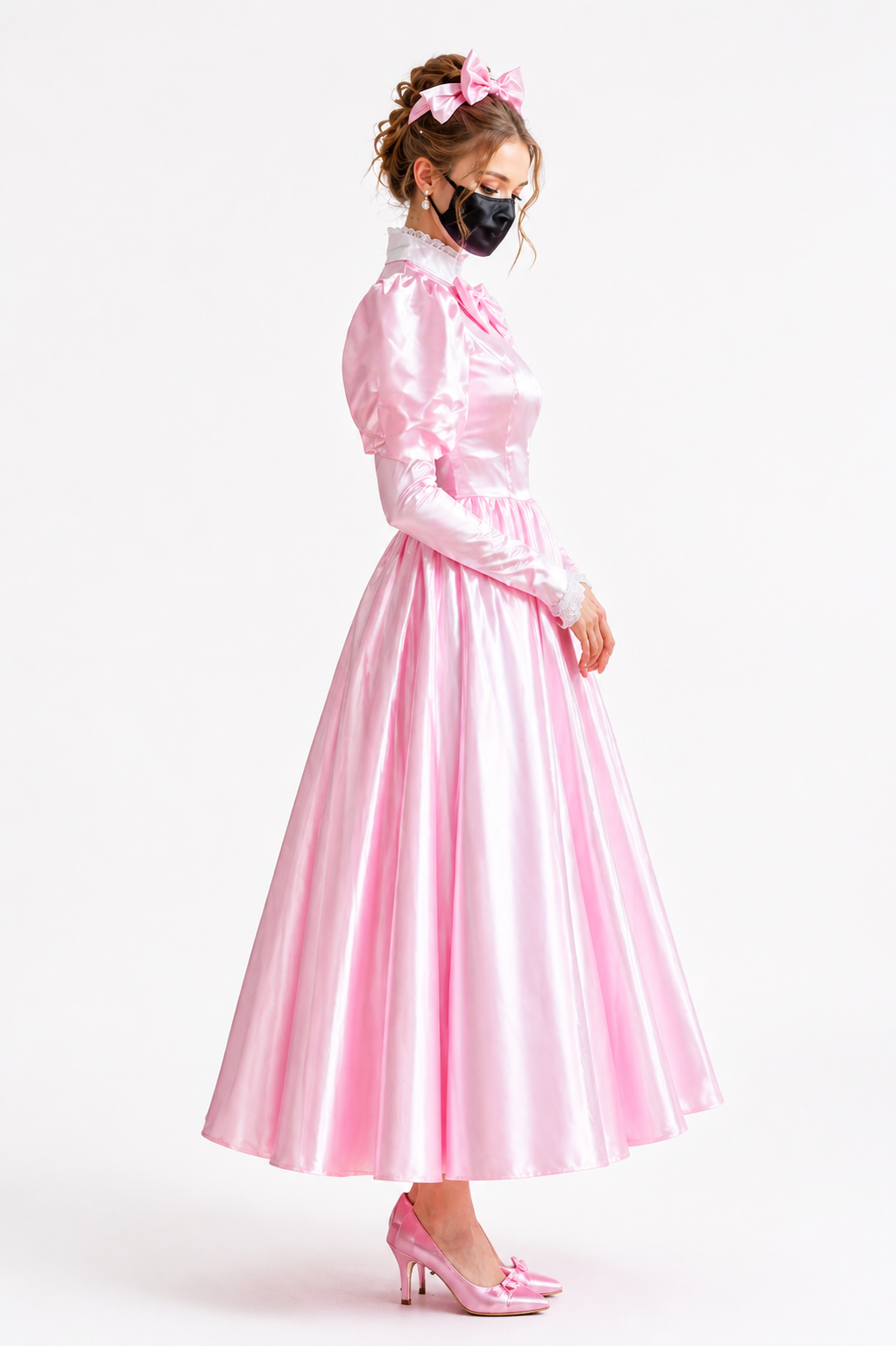 Baby Pink Satin Dress G4036