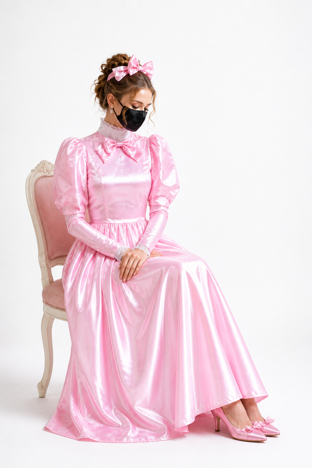 Baby Pink Satin Dress G4036
