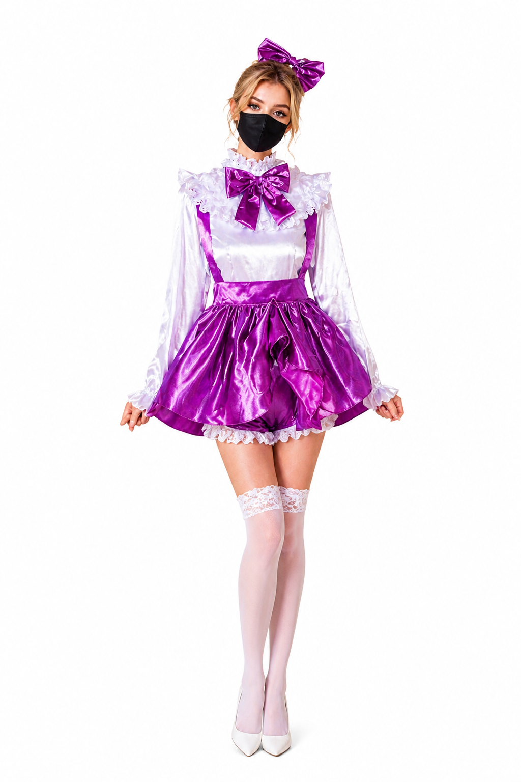 Purple Satin Dress G4037