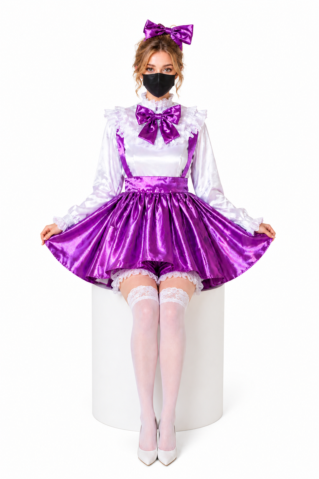 Purple Satin Dress G4037