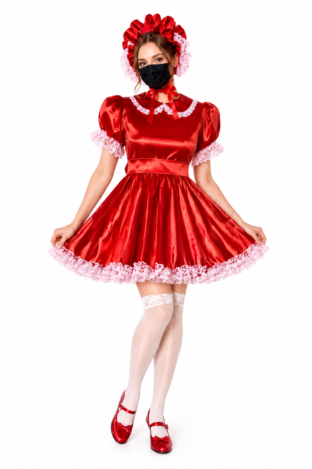 Red Satin Dress G4042
