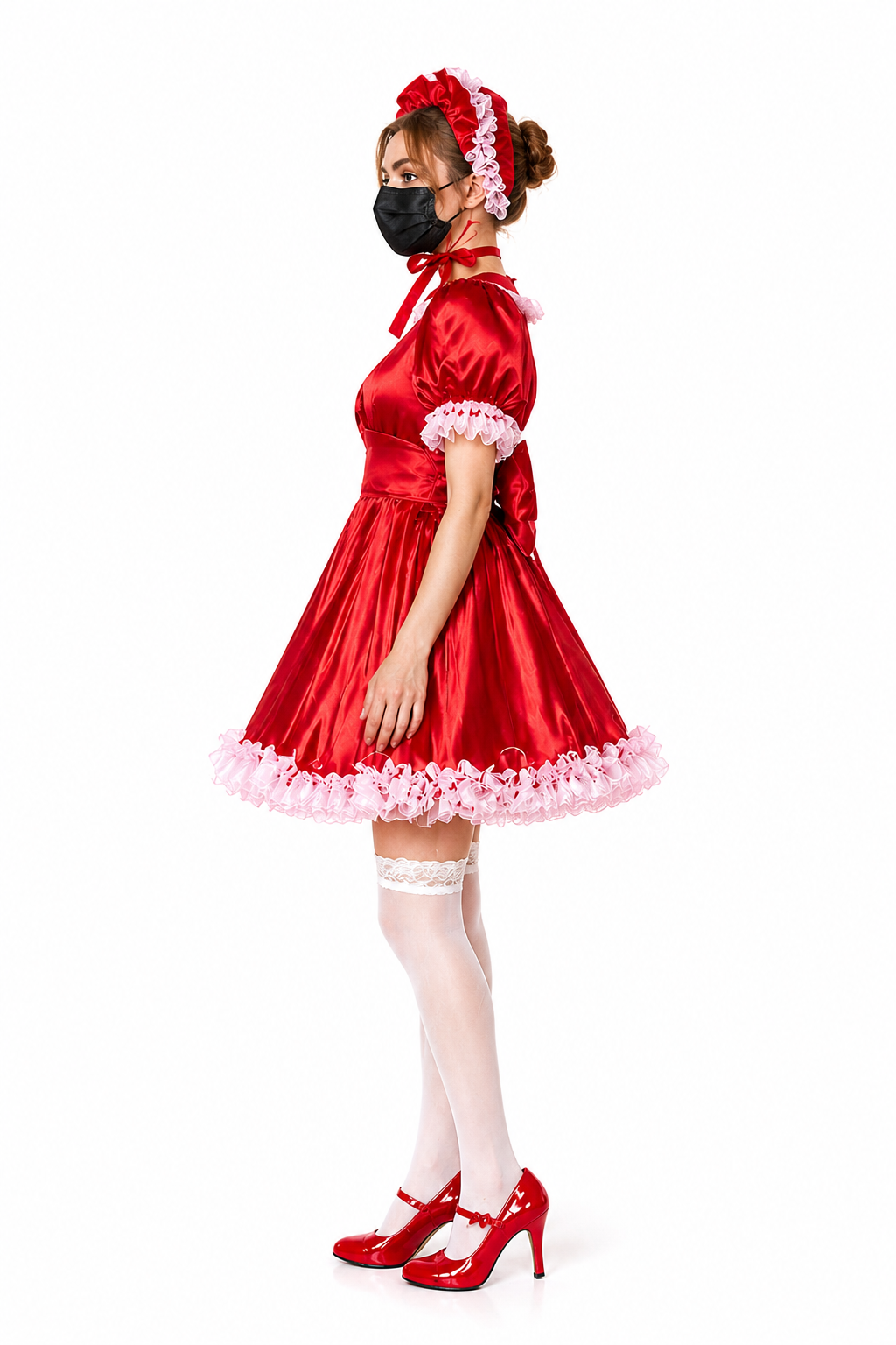 Red Satin Dress G4042