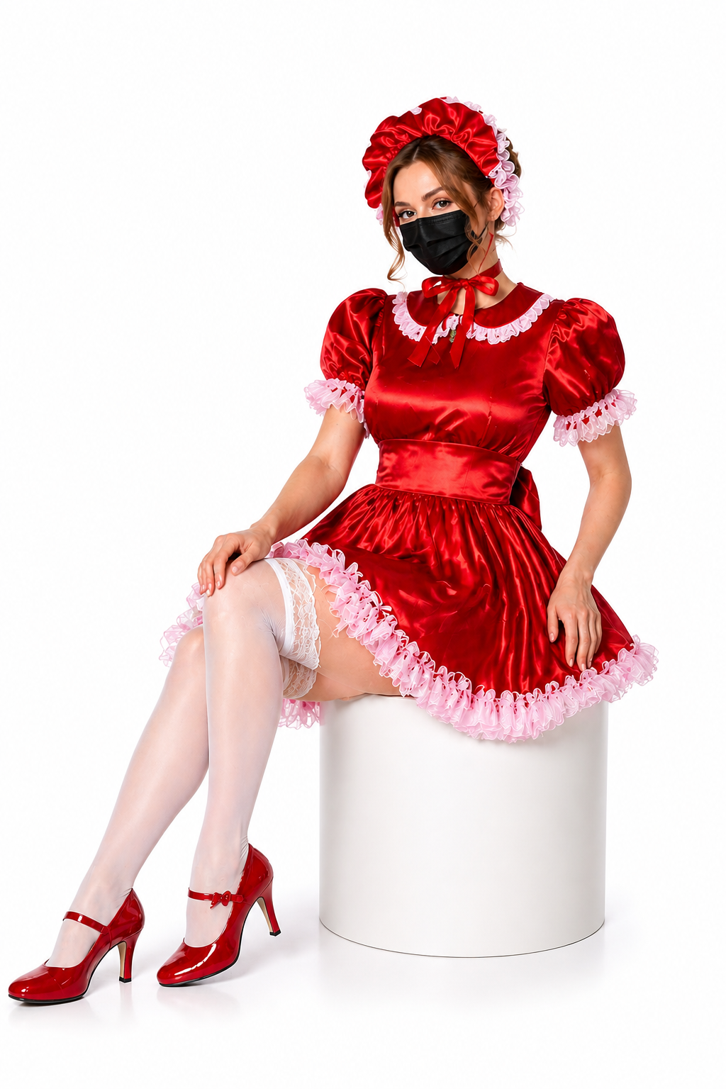 Red Satin Dress G4042
