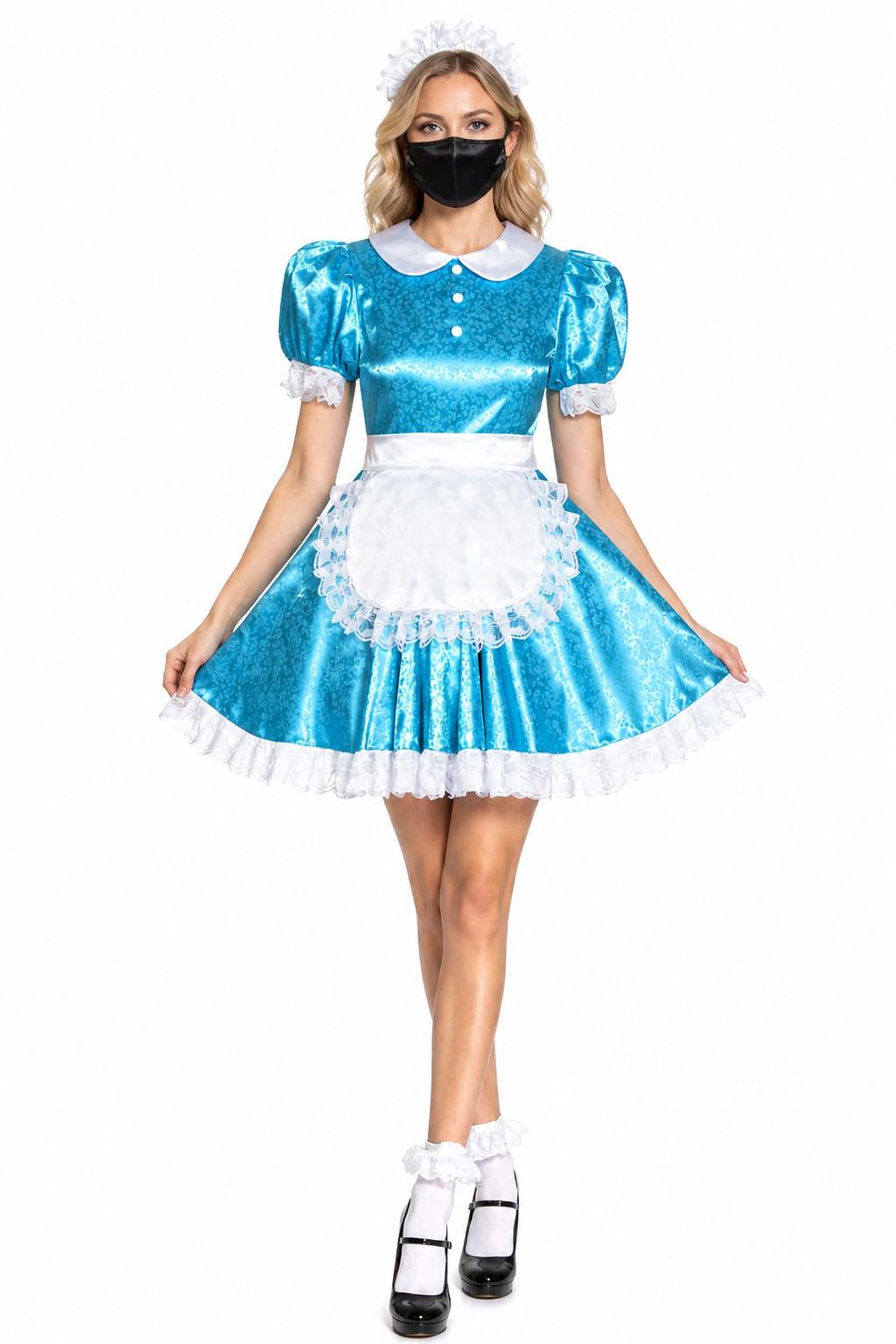 Blue Satin Dress G4044