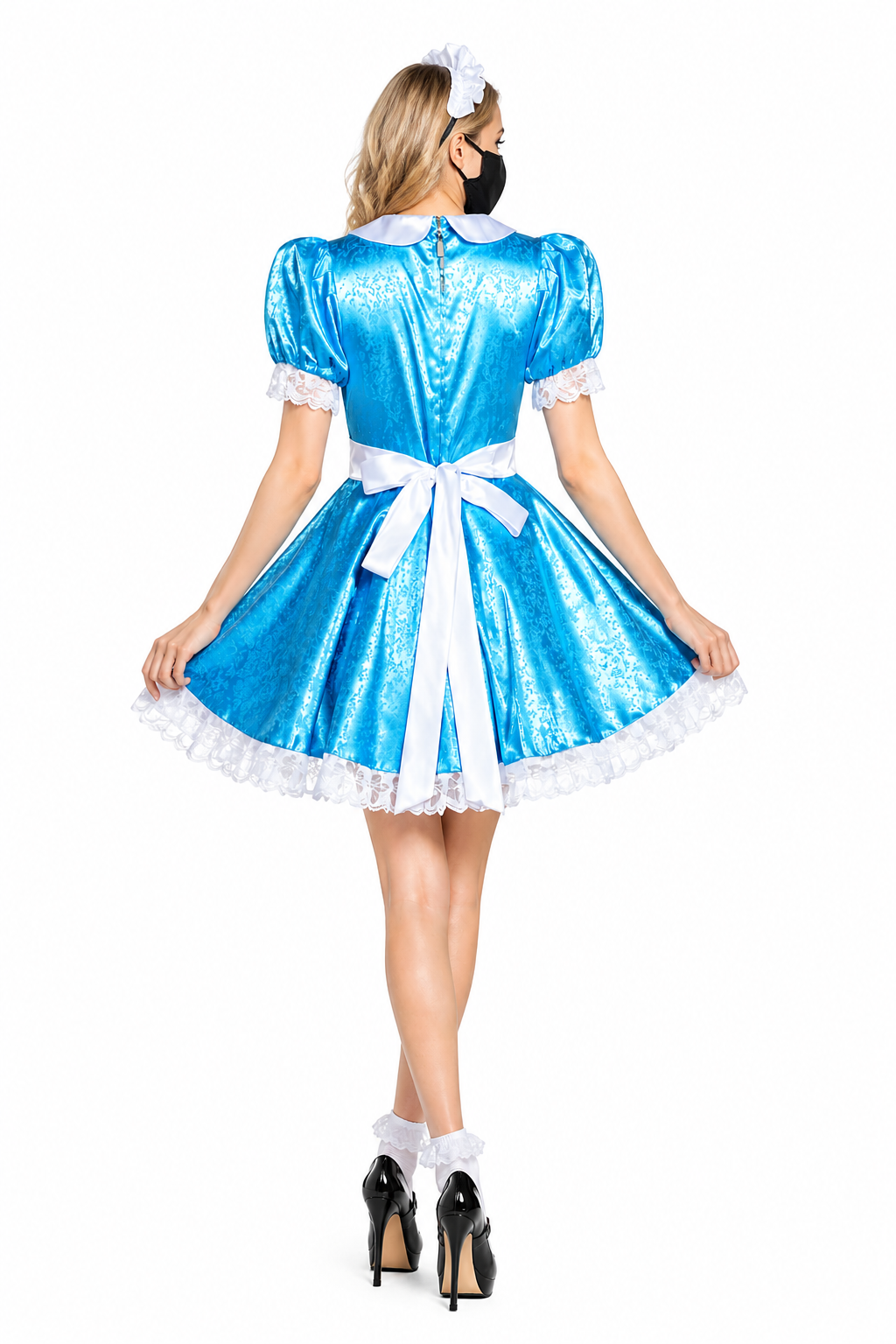 Blue Satin Dress G4044