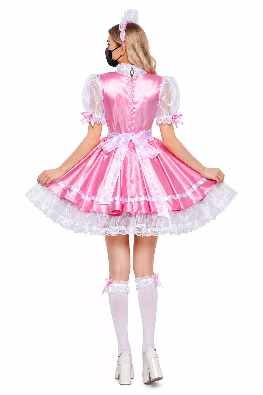 Babyrosa Satin- & Organza-Kleid G4048
