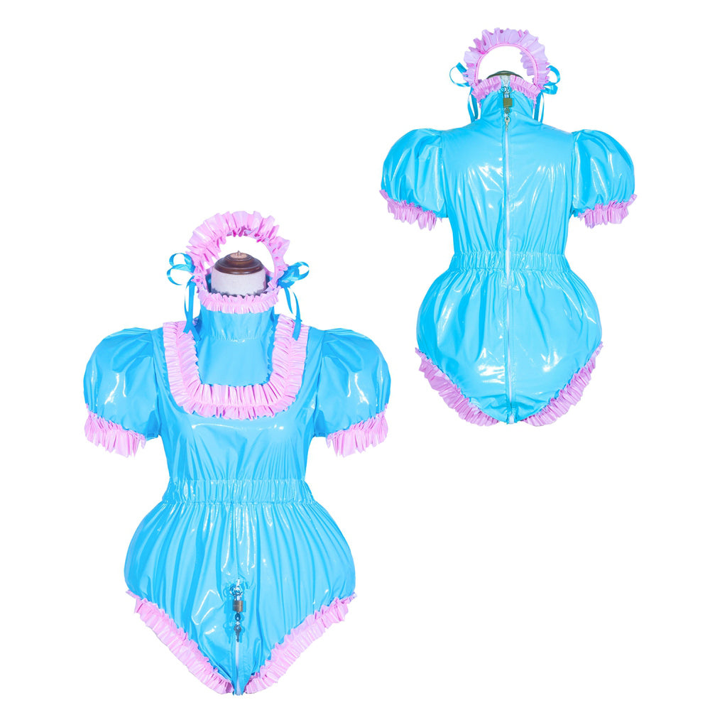 Grenouillère fine bébé bleu en PVC G4050