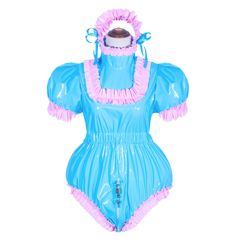 Grenouillère fine bébé bleu en PVC G4050
