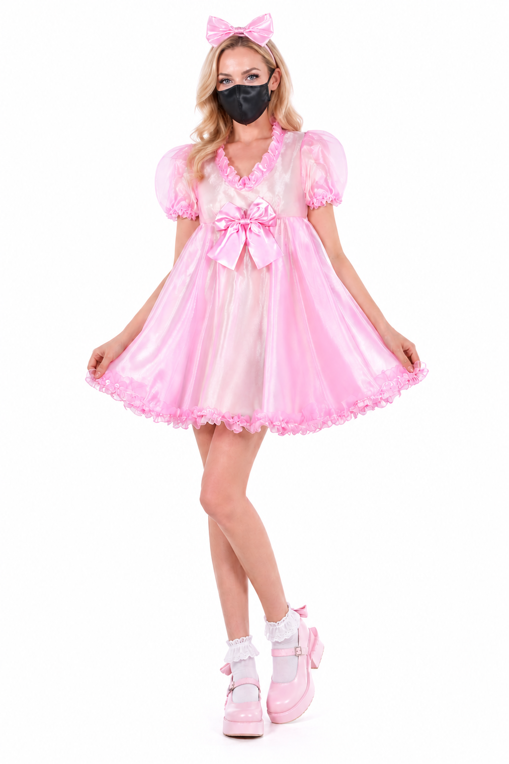 Robe en organza rose bébé G4052