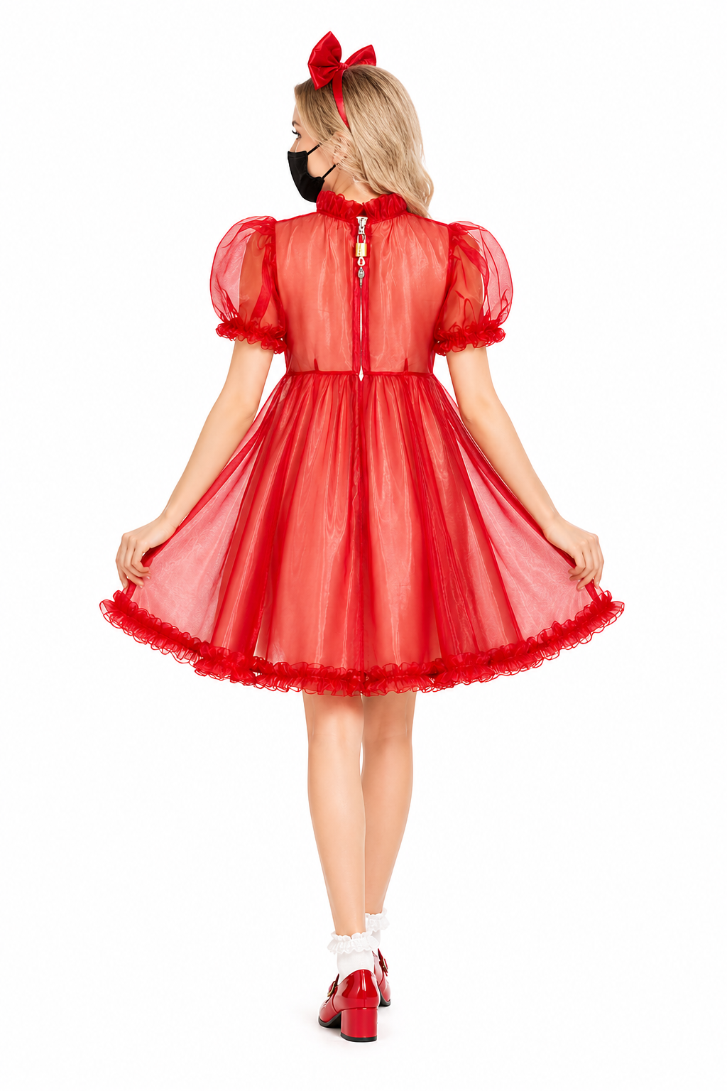 Rotes Organza-Kleid G4053