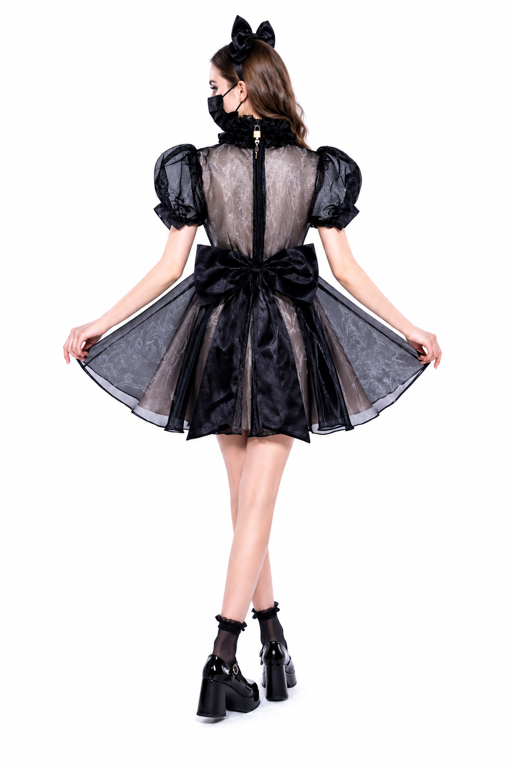 Black Organza Dress G4054