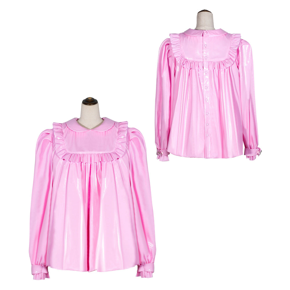 Blouse fine en PVC rose G4056