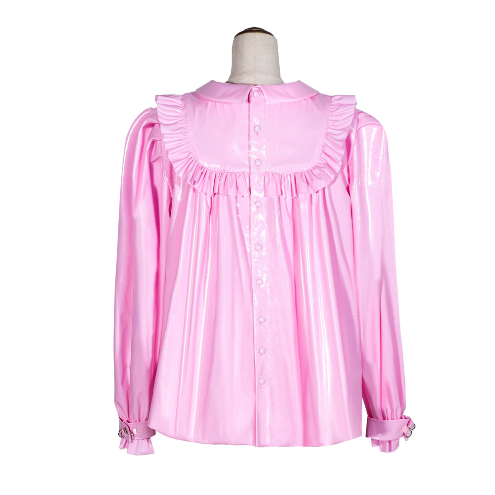 Blouse fine en PVC rose G4056