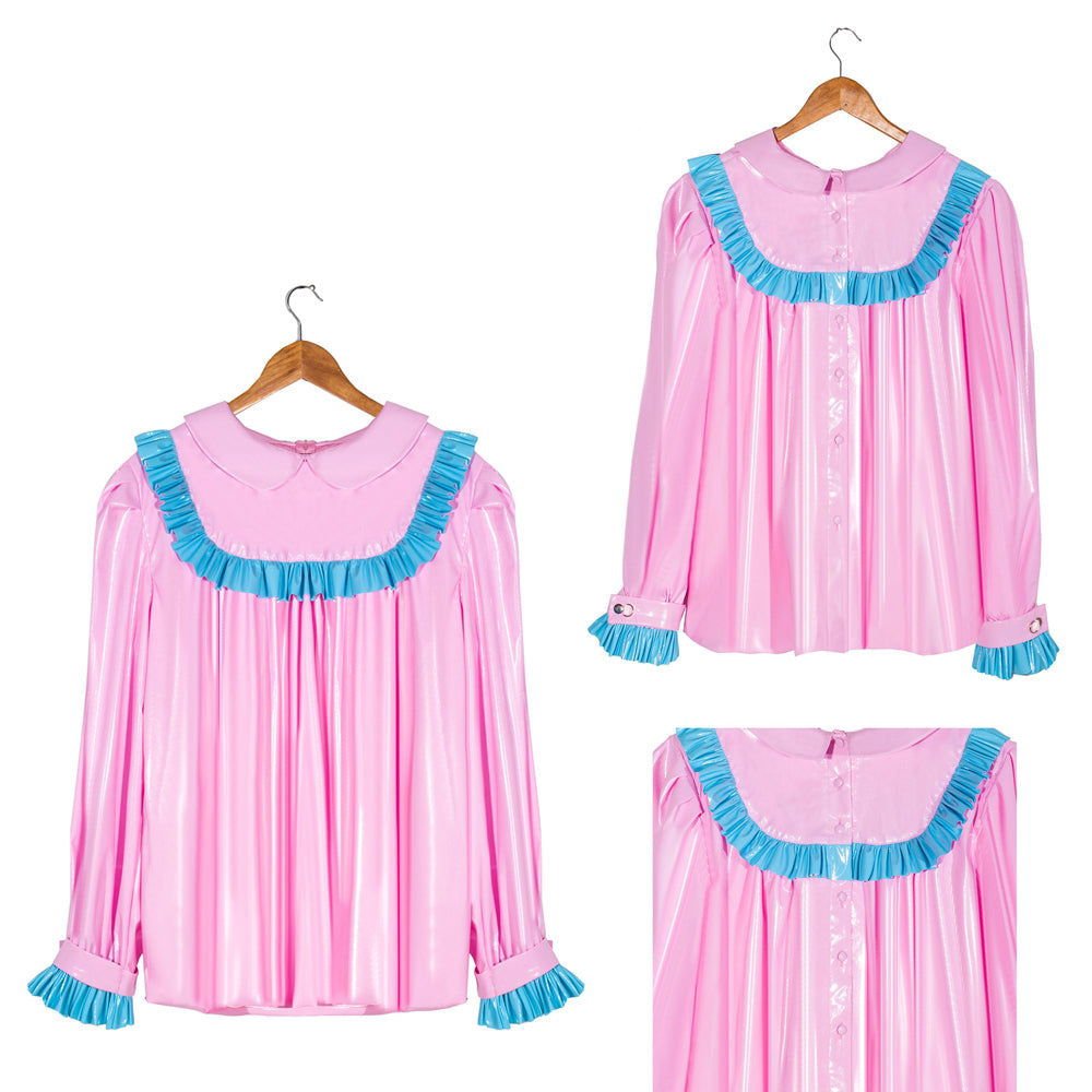 Blouse en PVC fine rose G4057