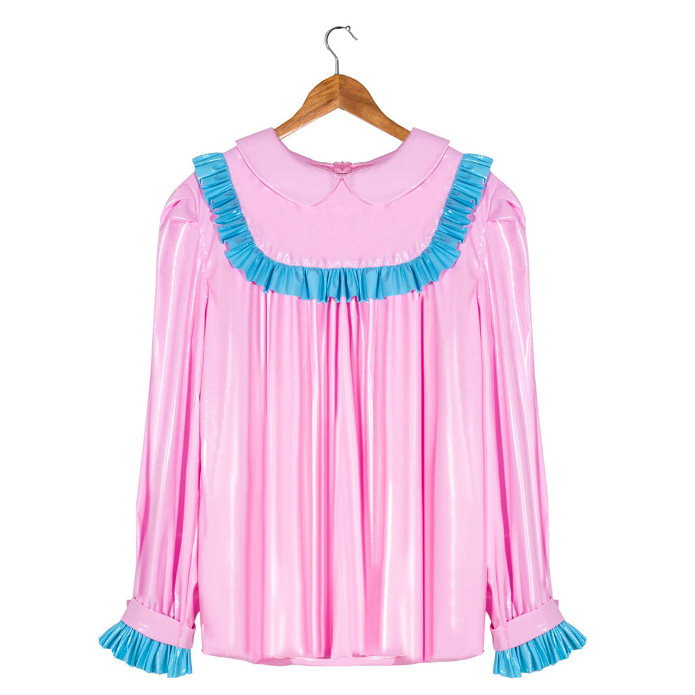 Blouse en PVC fine rose G4057