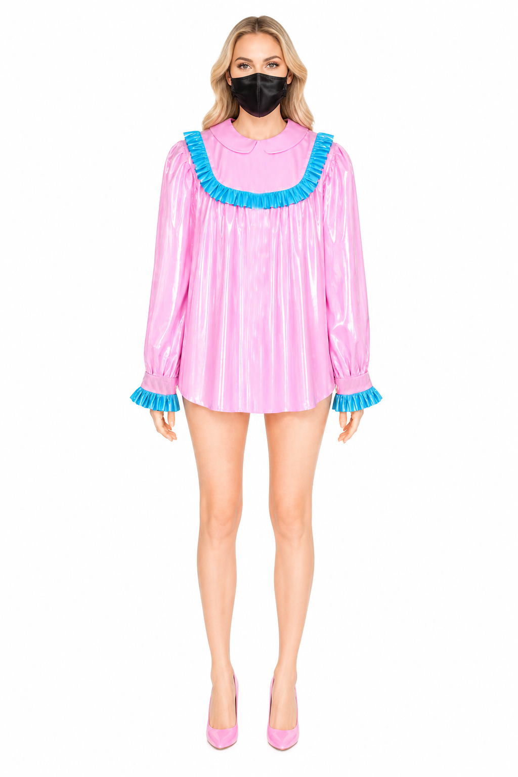 Pink Thin PVC Blouse G4057