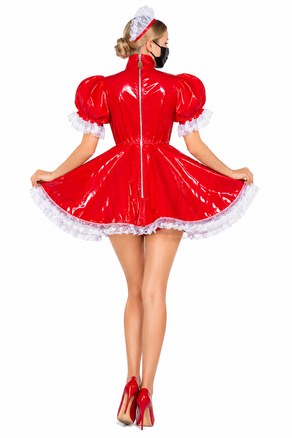 Red Thin PVC Dress G4060