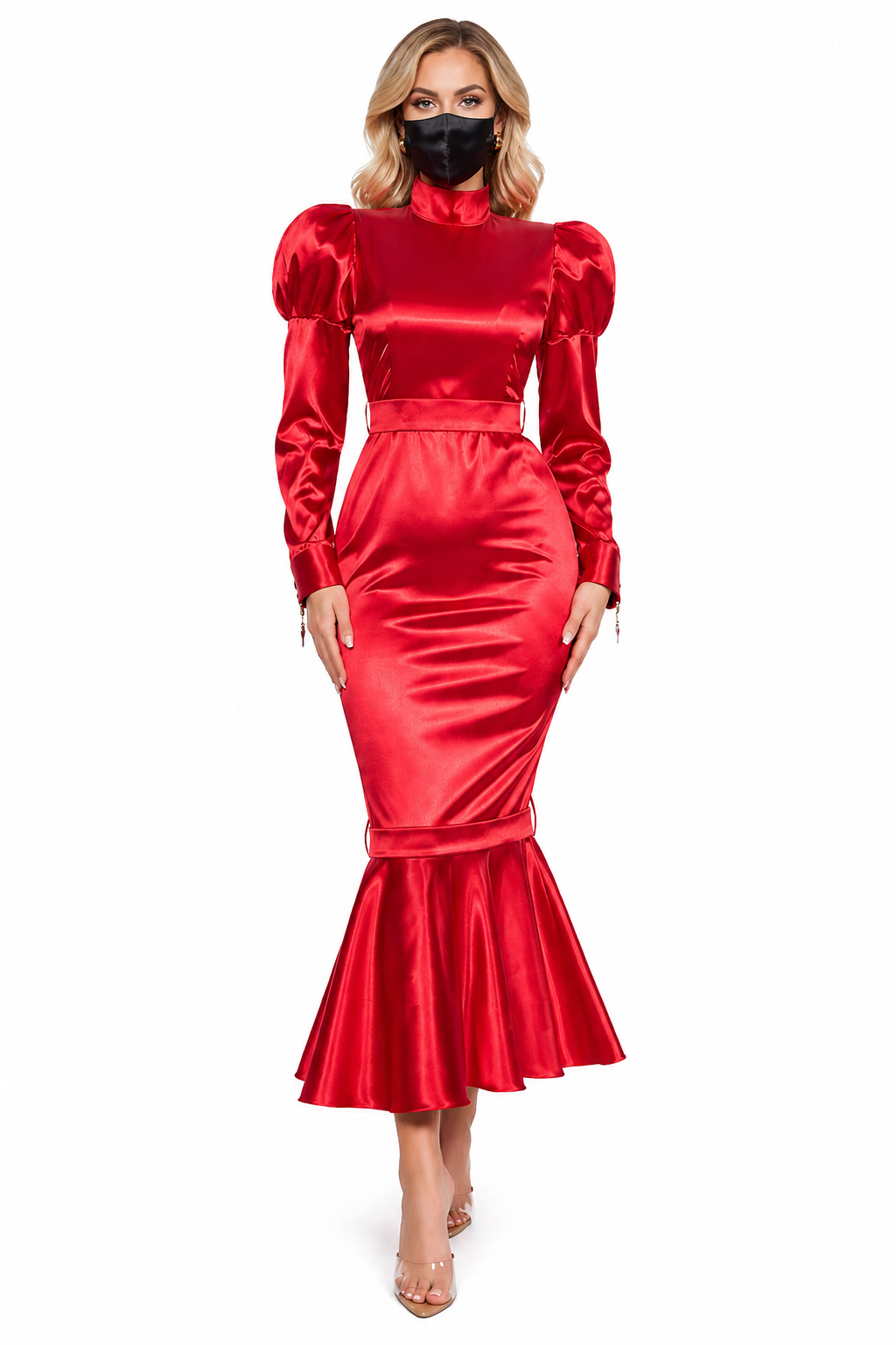 Red Satin Dress G4061
