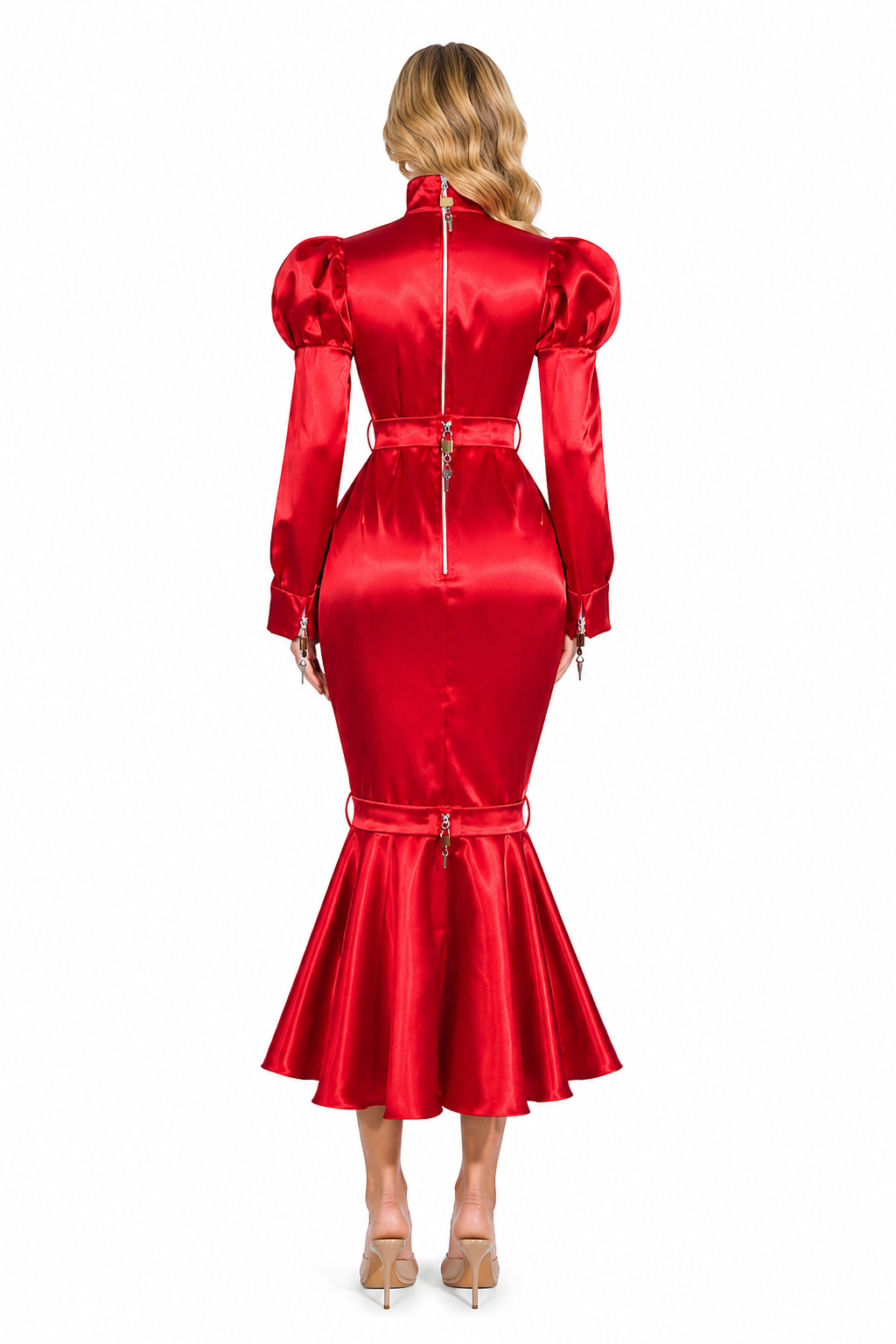 Red Satin Dress G4061