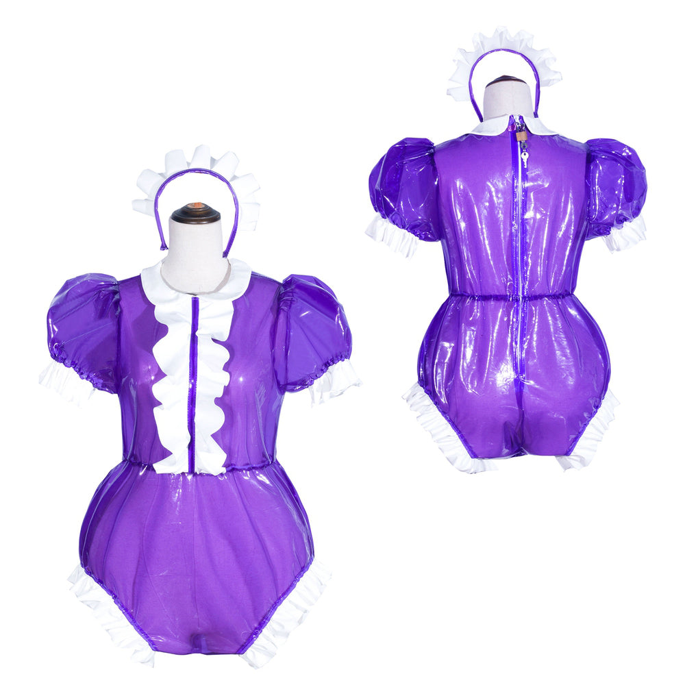 Purple Clear PVC Romper G4062