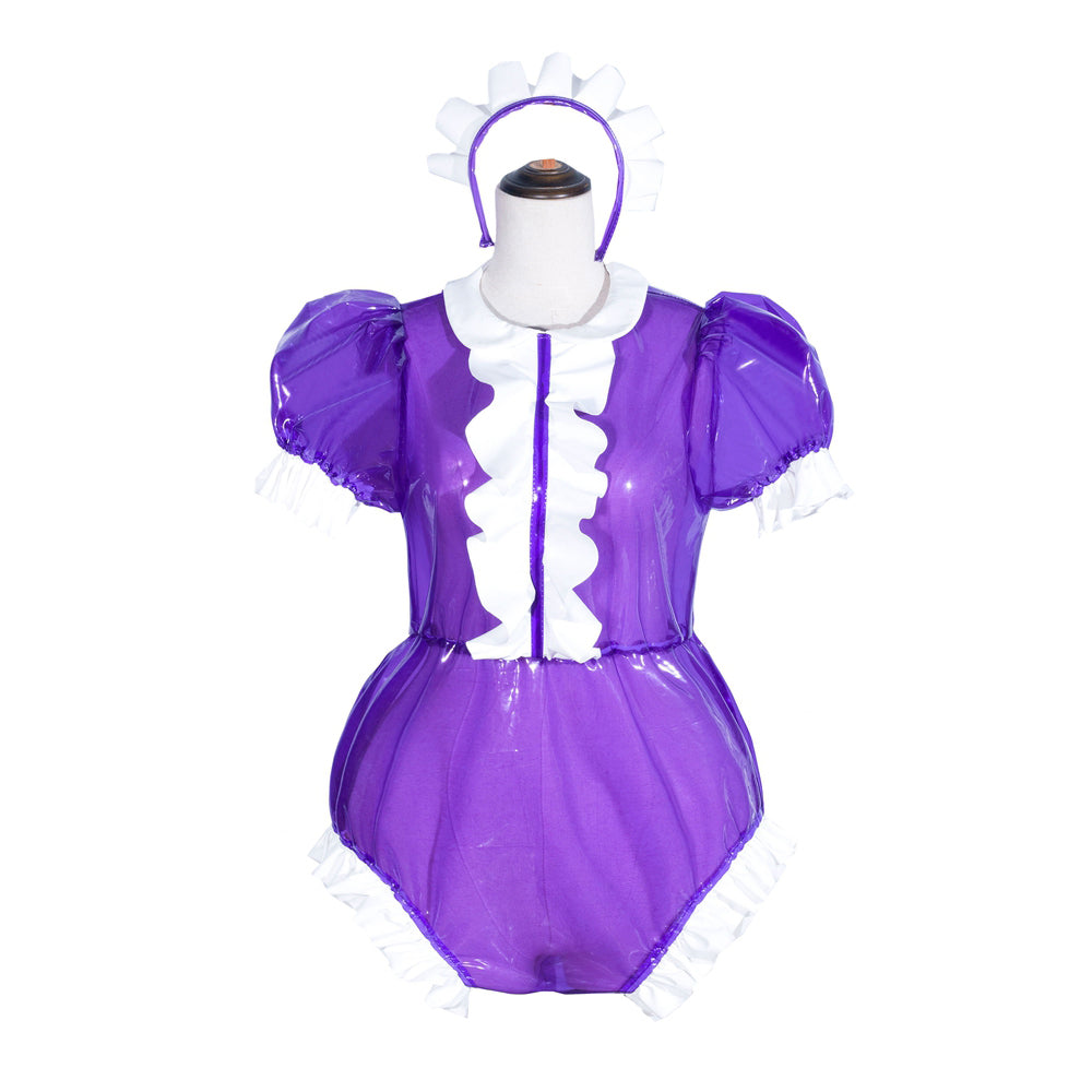 Purple Clear PVC Romper G4062