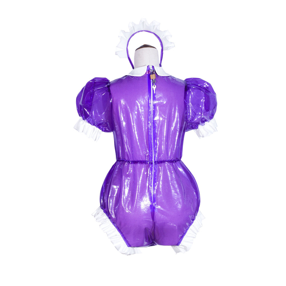 Purple Clear PVC Romper G4062