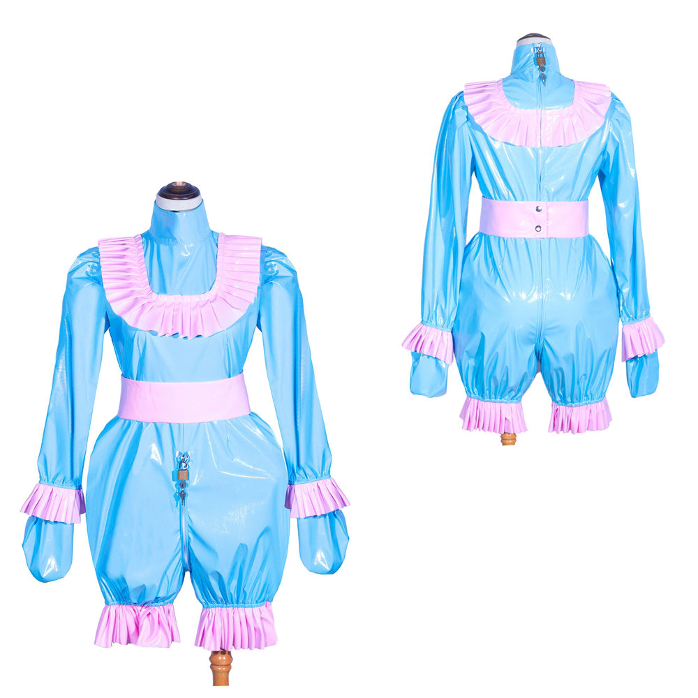Grenouillère fine en PVC bleu layette G4063