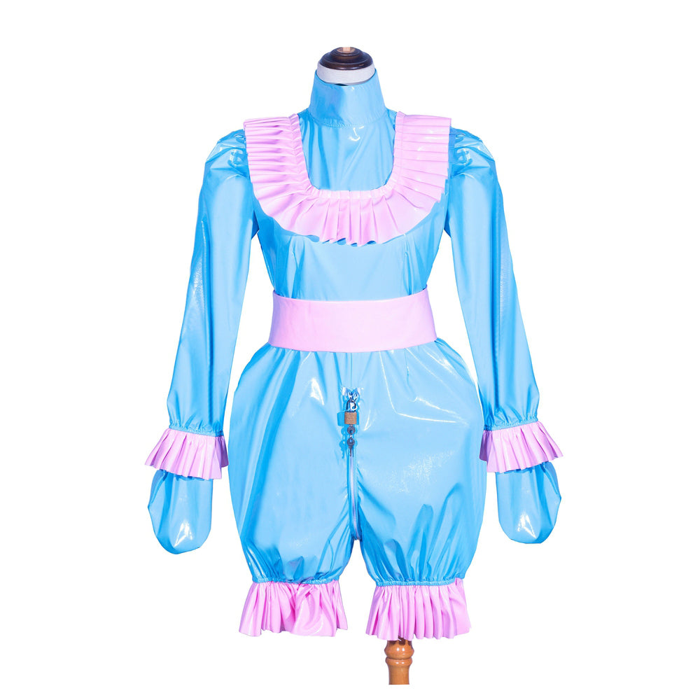 Grenouillère fine en PVC bleu layette G4063