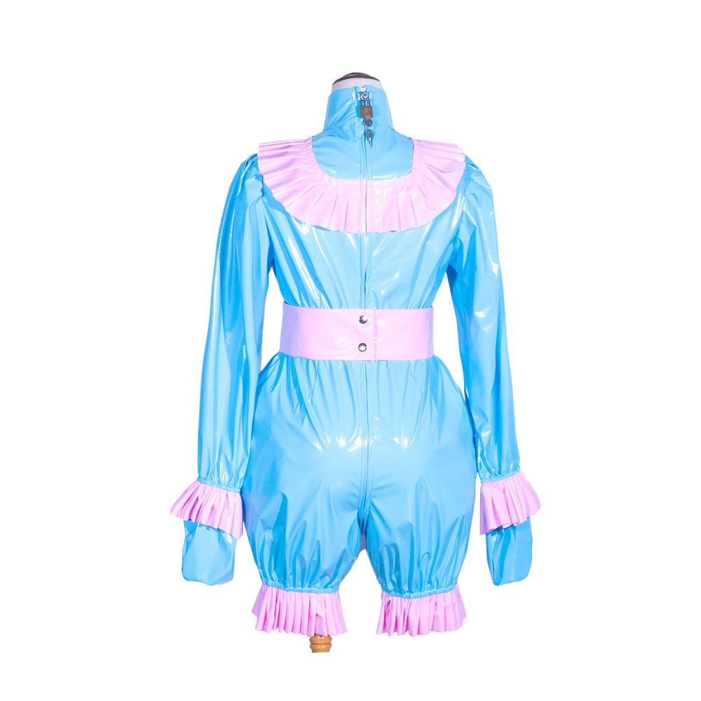 Grenouillère fine en PVC bleu layette G4063