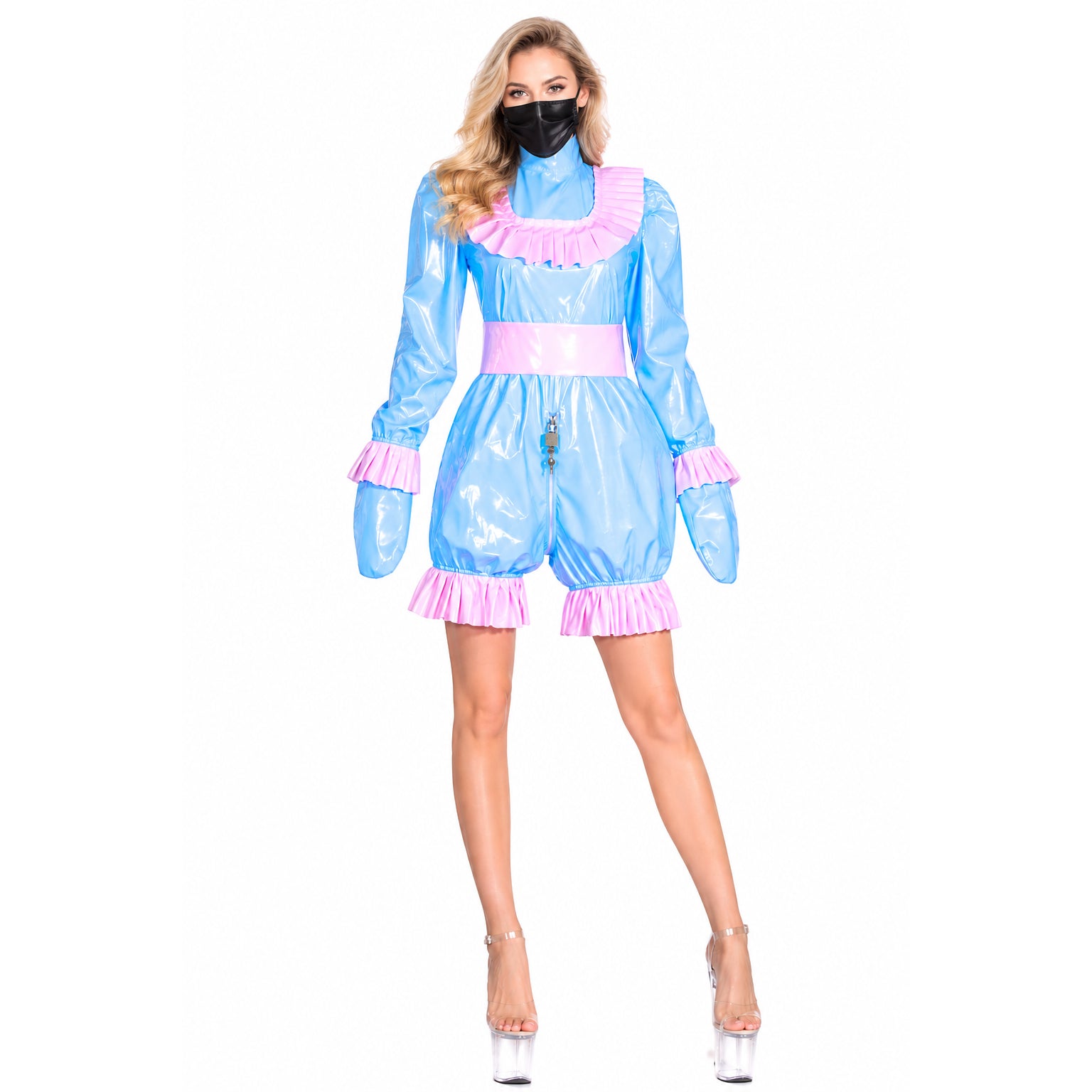 Grenouillère fine en PVC bleu layette G4063