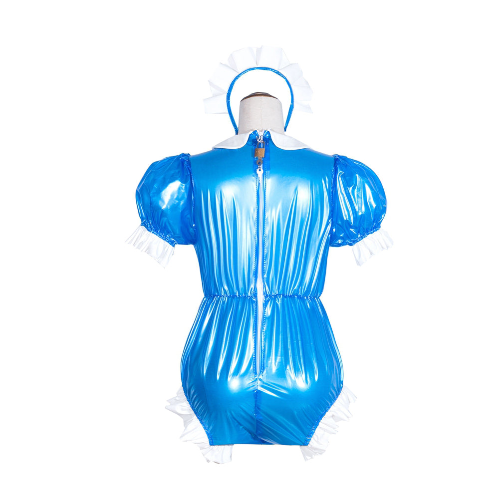 Blauer durchsichtiger PVC-Strampler G4065