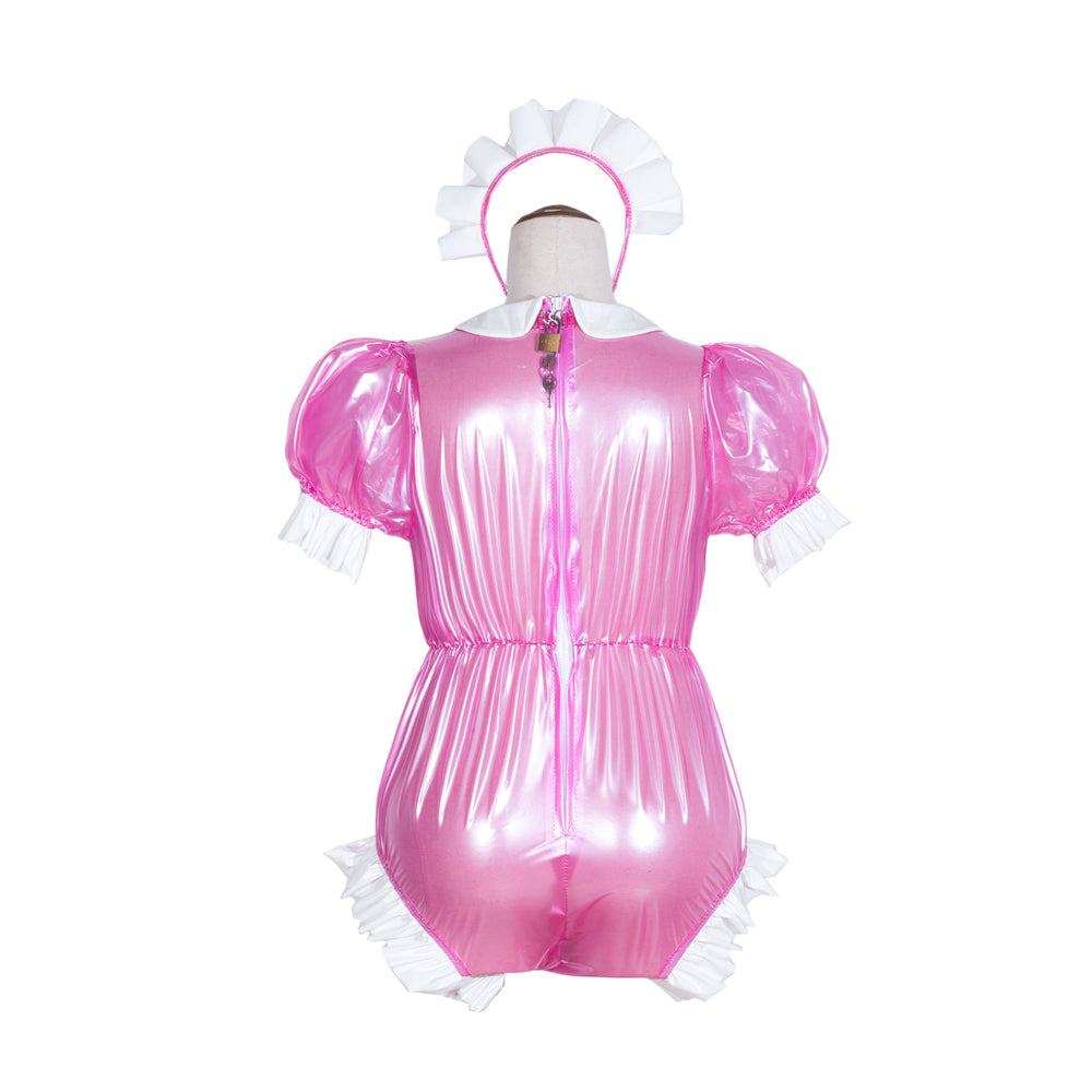 Hot Pink Clear PVC Romper G4067