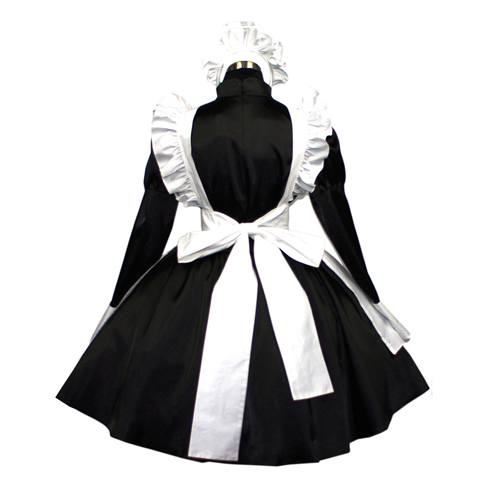schwarzes Satinkleid G406