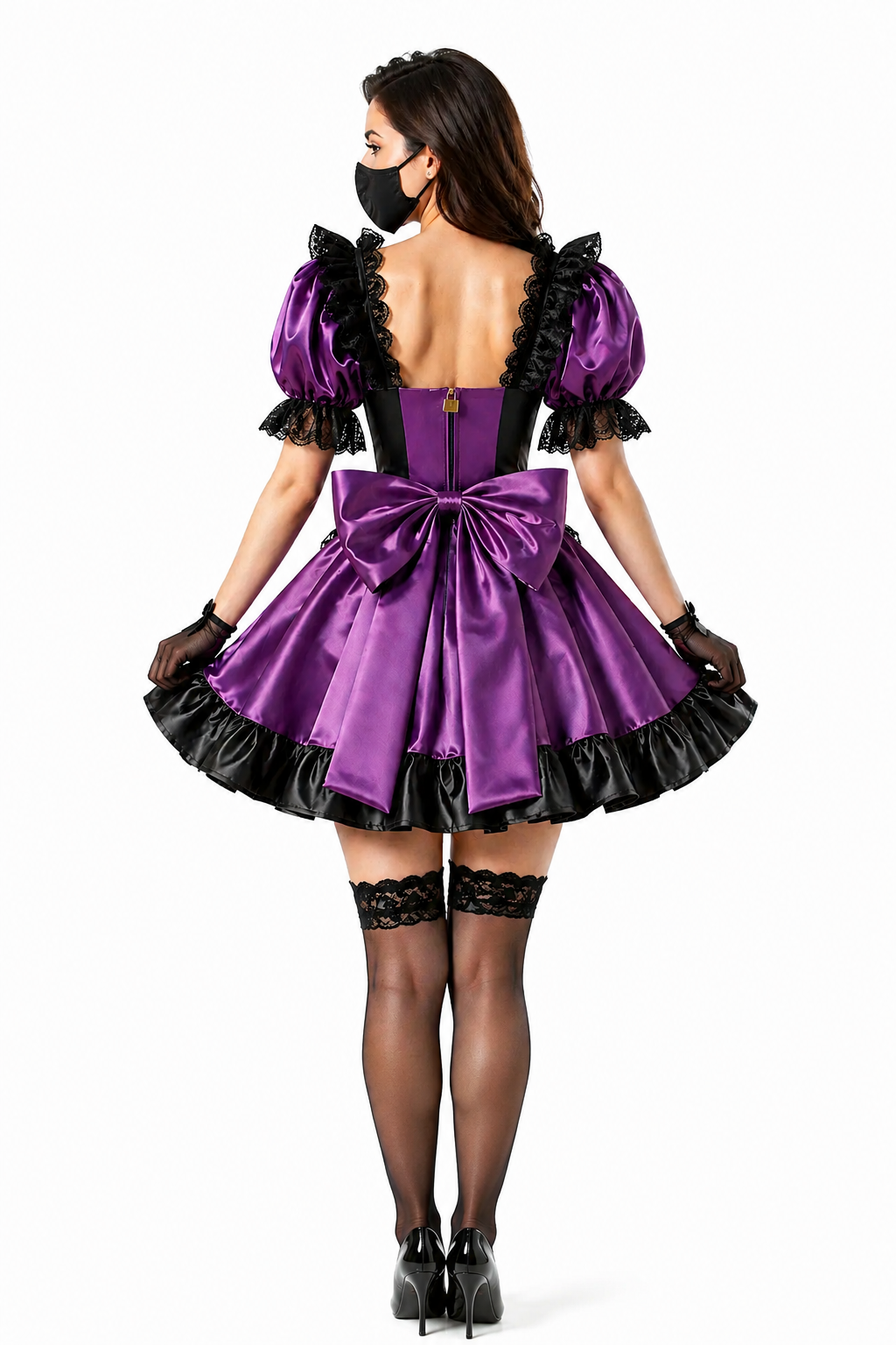 Purple Satin Dress G4076