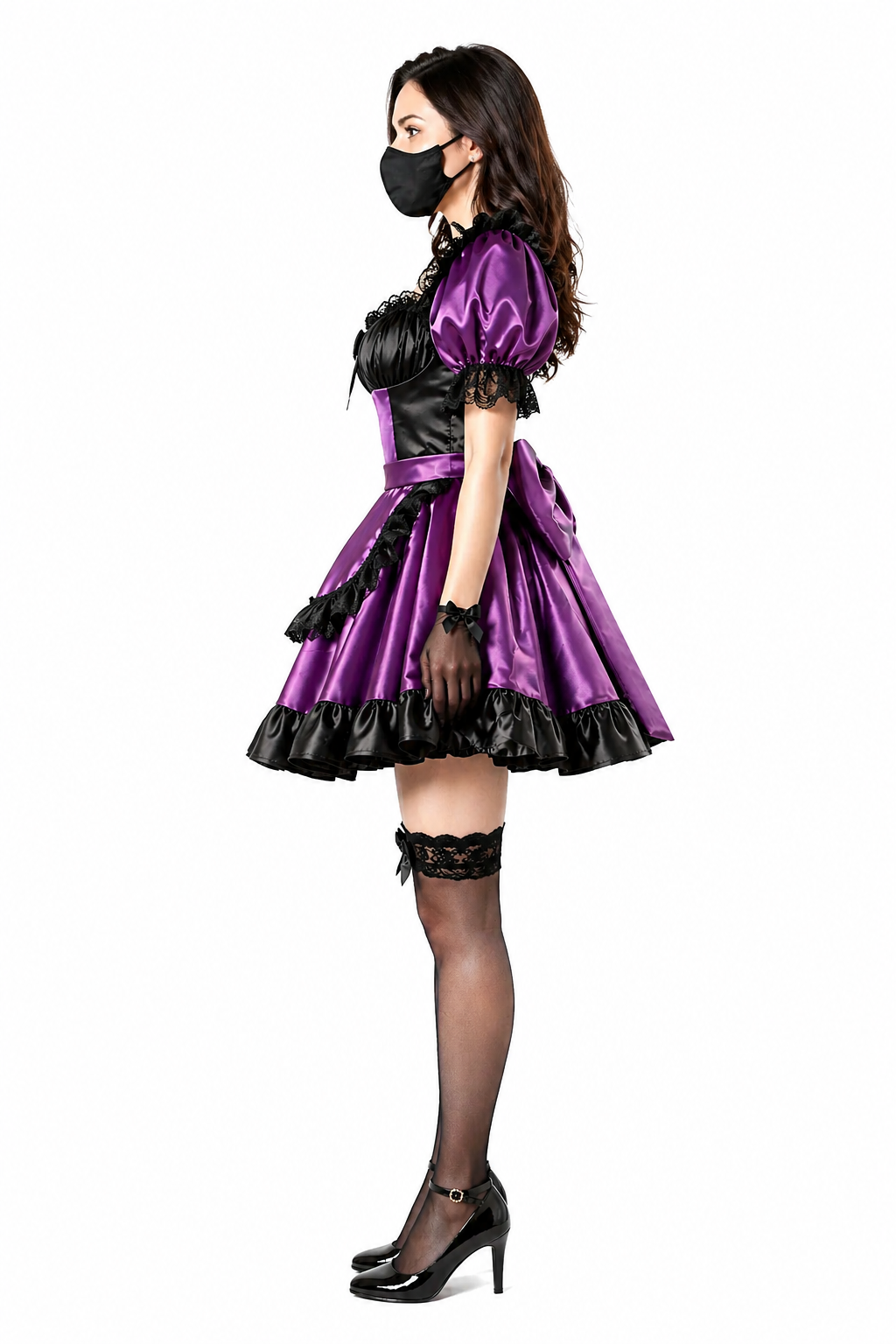 Purple Satin Dress G4076