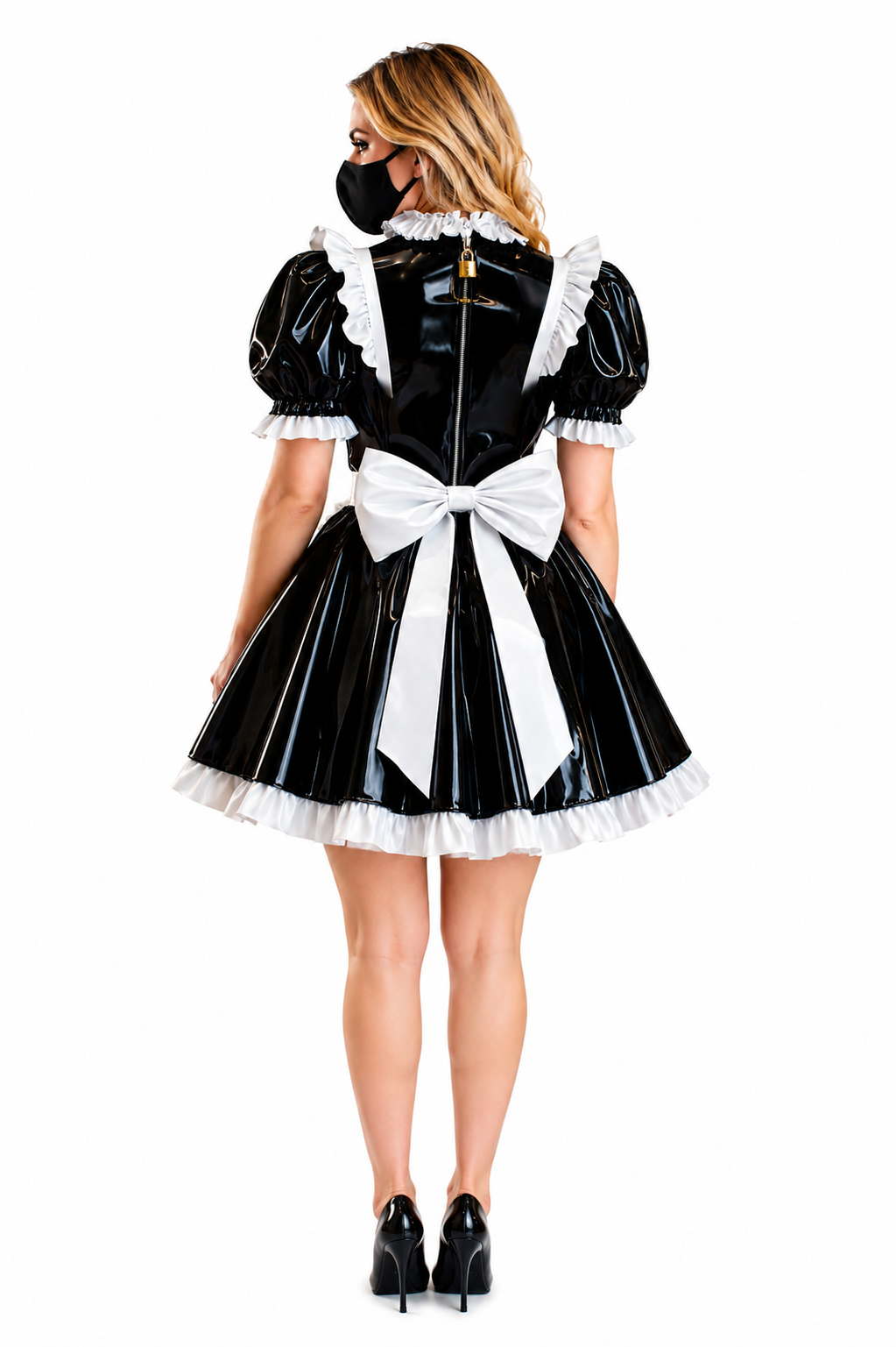 Black Heavy PVC Dress G4077